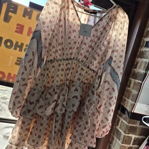 Ina Pink and Blue Patterned Dress